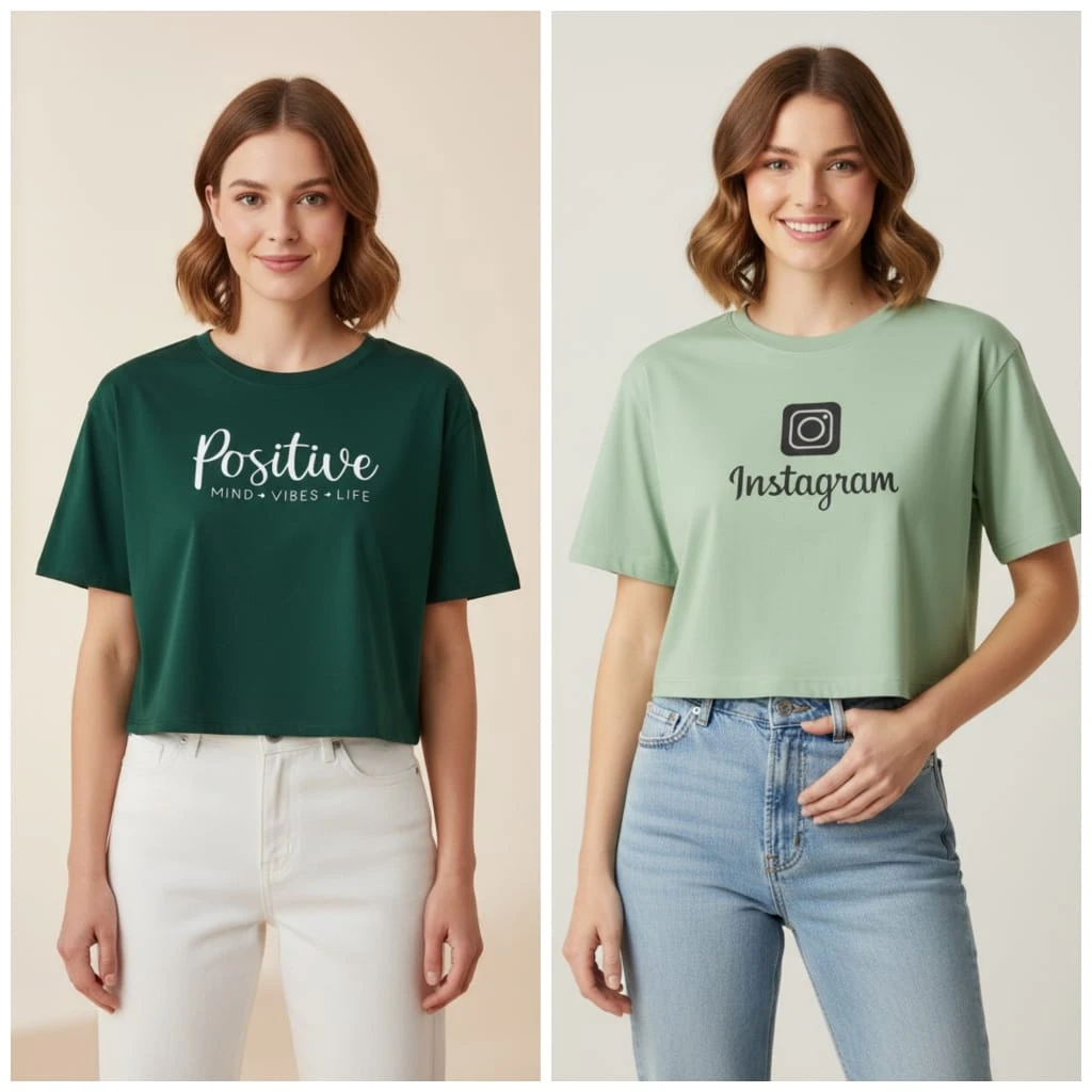 Everfab||||Kids & Girls Typography Pure Cotton T- Shirt (Pack Of-2)