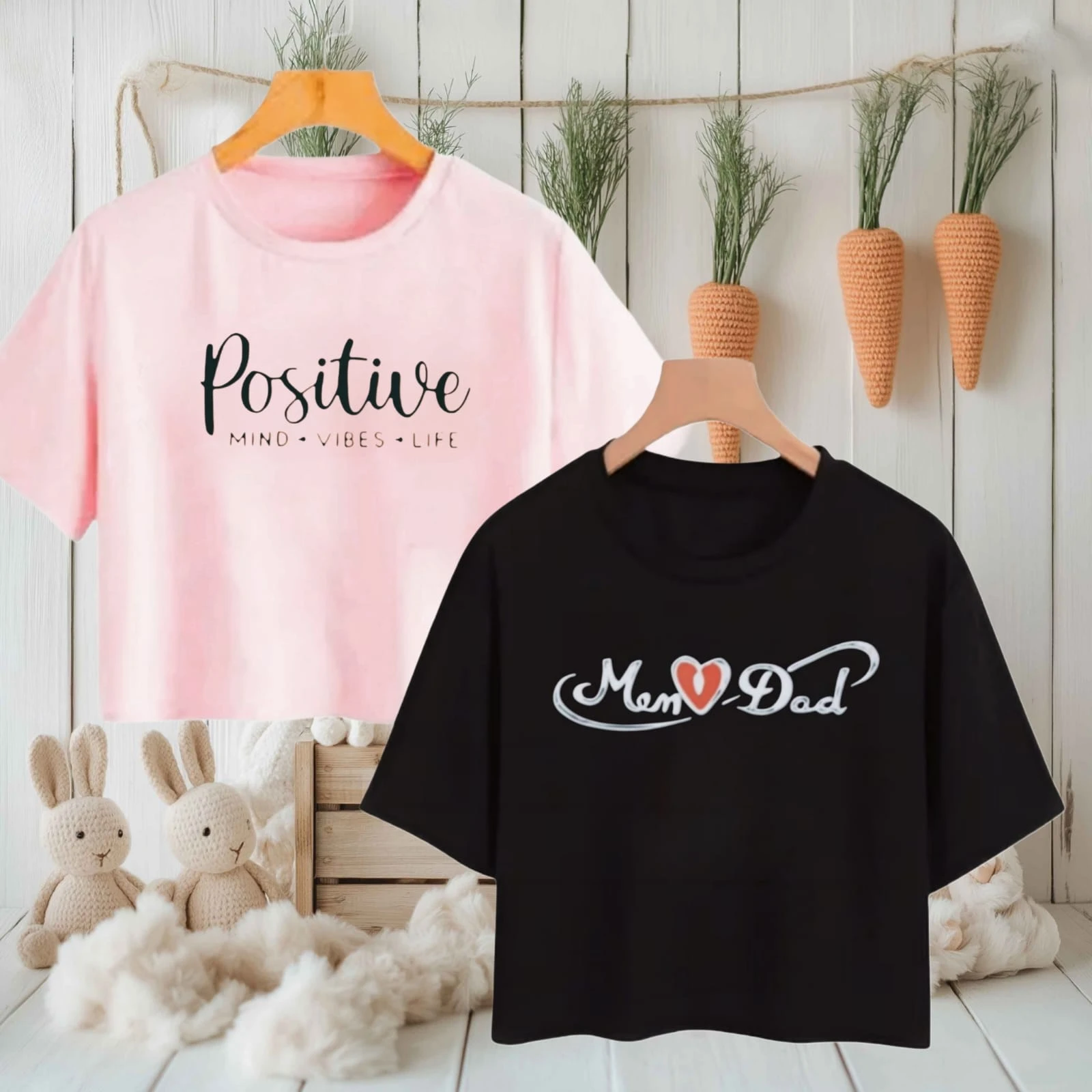 Everfab||||Kids & Girls Typography Pure Cotton T- Shirt (Pack Of-2)