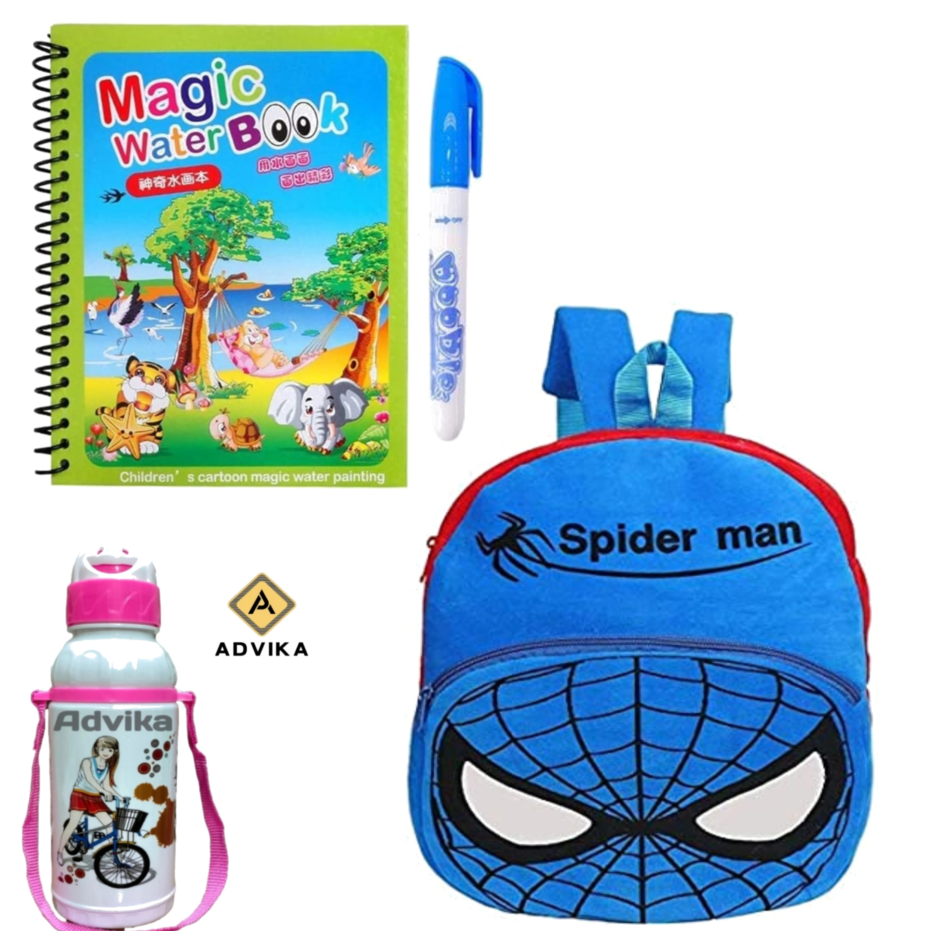 Blue spiderman magic book bottle KIDS BAG, Magic Book for Kids | Magic Book for Children | Educational Learning Book| Ages 2-5 Years